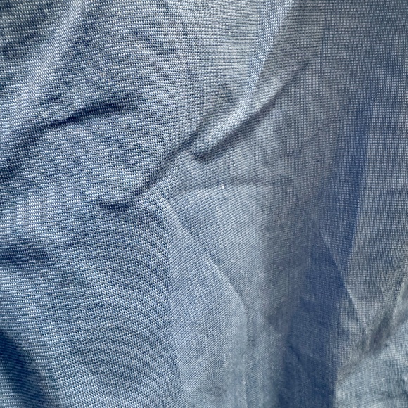 Van Heusen Men's Never Tuck Stretch Solid Blue Button Down | Slim Fit | Size S - Picture 3 of 5